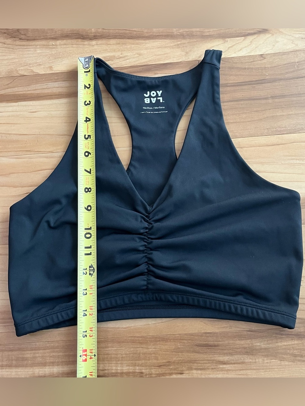 JoyLab Black Ruched Racerback Sports Bra – Size Medium - Picture 11 of 11